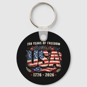 USA 250 Years of Freedom 1776–2026 Patriot Key Ring