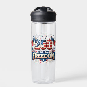USA 250 Years Of Freedom American Flag Design Water Bottle