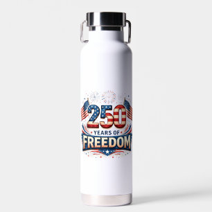USA 250 Years Of Freedom American Flag Design Water Bottle