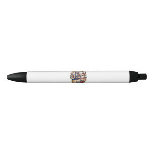 USA 250 Years of Freedom Floral Americana Black Ink Pen