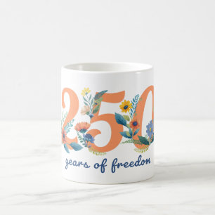 USA 250 Years of Freedom Floral Mug – 1776–2026 Co