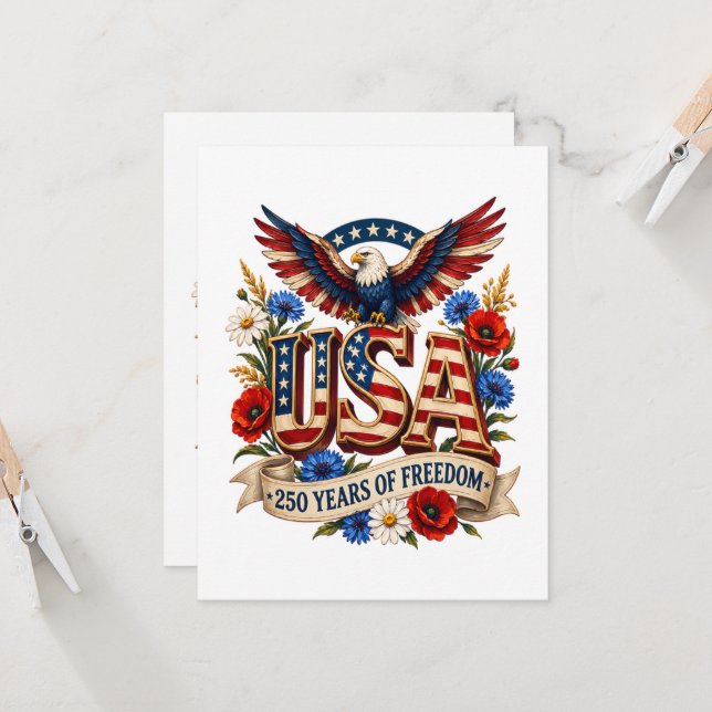 USA 250 Years of Freedom Invitation (Front/Back In Situ)