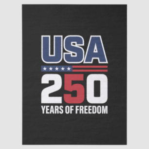 USA 250 Years Of Freedom Patriotic Flag Design Tissue Paper