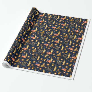 USA 250 Years of Freedom Patriotic  Wrapping Paper