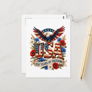 USA 250 Years of Freedom Postcard