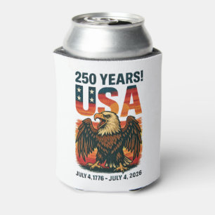 USA 250 Years – Patriotic Bald Eagle July 4th 2026 Can Cooler