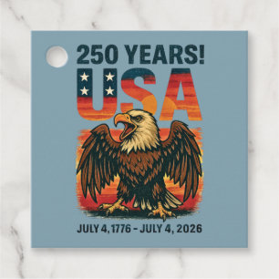 USA 250 Years – Patriotic Bald Eagle July 4th 2026 Favour Tags