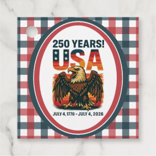 USA 250 Years – Patriotic Bald Eagle July 4th 2026 Favour Tags