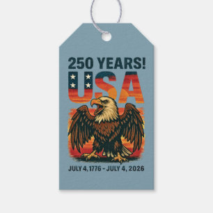 USA 250 Years – Patriotic Bald Eagle July 4th 2026 Gift Tags