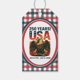 USA 250 Years – Patriotic Bald Eagle July 4th 2026 Gift Tags