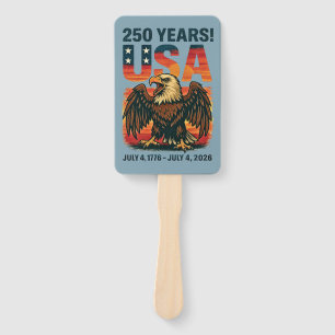 USA 250 Years – Patriotic Bald Eagle July 4th 2026 Hand Fan