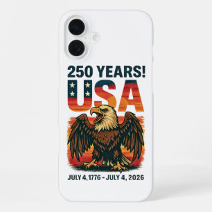 USA 250 Years – Patriotic Bald Eagle July 4th 2026 iPhone 16 Plus Case
