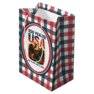 USA 250 Years – Patriotic Bald Eagle July 4th 2026 Medium Gift Bag