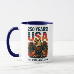 USA 250 Years – Patriotic Bald Eagle July 4th 2026 Mug