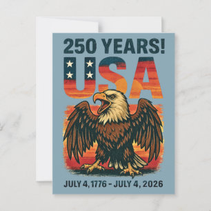 USA 250 Years – Patriotic Bald Eagle July 4th 2026 Postcard