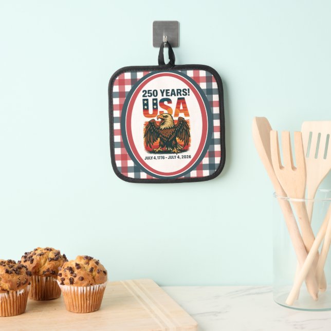 USA 250 Years – Patriotic Bald Eagle July 4th 2026 Pot Holder (Insitu(Hanging))