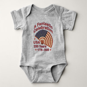 USA 250 Years Patriotic Fan Design – 1776-2026 Baby Bodysuit