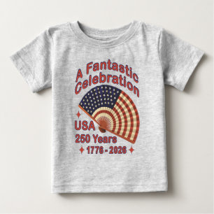 USA 250 Years Patriotic Fan Design – 1776-2026  Baby T-Shirt