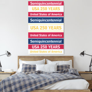 USA 250 Years Semiquincentennial Patriotic Stripes Canvas Print