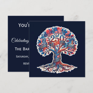 USA 250 Years Tree of Freedom 1776–2026 Patriotic  Invitation