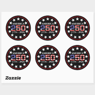 USA 250th Anniversary 1776-2026 American Flag Classic Round Sticker