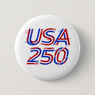 USA 250th Anniversary 1776-2026 Patriotic American 6 Cm Round Badge