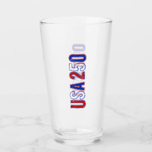 USA 250th Anniversary 1776-2026 Patriotic American Glass