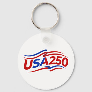 USA 250th Anniversary 1776-2026 Patriotic American Key Ring