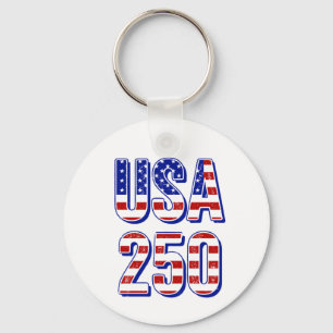 USA 250th Anniversary 1776-2026 Patriotic American Key Ring