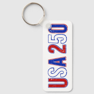 USA 250th Anniversary 1776-2026 Patriotic American Key Ring