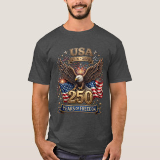 USA 250th Anniversary 1776-2026 Patriotic Bald Eag T-Shirt