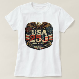 USA 250th Anniversary 1776-2026 Women’s Patriotic T-Shirt