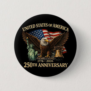 Usa 250th Anniversary 250 Year Us Flag Gift For Me 6 Cm Round Badge