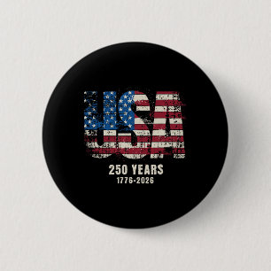 Usa 250th Anniversary 250 Years 1776-2026 Patrioti 6 Cm Round Badge