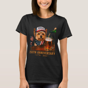 Usa 250th Anniversary 4th July Yorkie Dog Dad T-Shirt