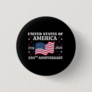USA 250th Anniversary 4th Of July 3 Cm Round Badge