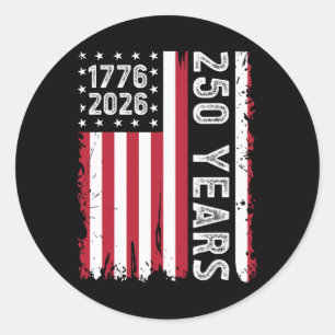 Usa 250th Anniversary 4th Of July Independence Ame Classic Round Sticker