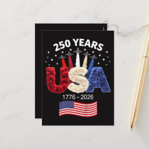 Usa 250th Anniversary American Flag 250 Years Holiday Postcard