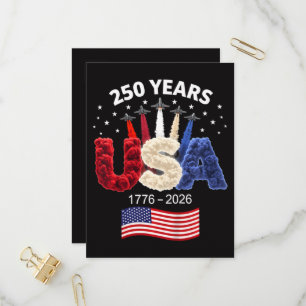 Usa 250th Anniversary American Flag 250 Years Invitation Postcard