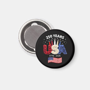 Usa 250th Anniversary American Flag 250 Years  Magnet