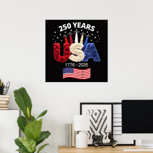 Usa 250th Anniversary American Flag 250 Years Poster