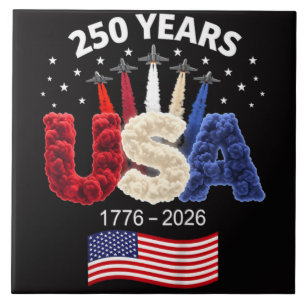Usa 250th Anniversary American Flag 250 Years Tile