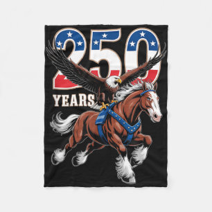 Usa 250th anniversary bald eagle & clydesdale fleece blanket