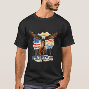 USA 250th Anniversary Bald Eagle Clydesdale Horse T-Shirt