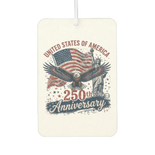 USA 250th Anniversary Bald Eagle Statue of Liberty Car Air Freshener