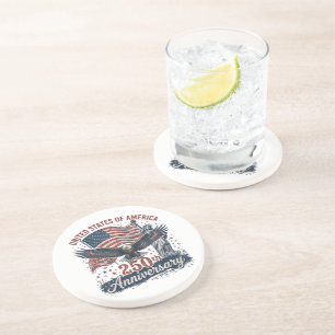 USA 250th Anniversary Bald Eagle Statue of Liberty Coaster