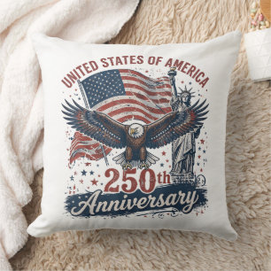 USA 250th Anniversary Bald Eagle Statue of Liberty Cushion
