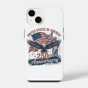 USA 250th Anniversary Bald Eagle Statue of Liberty iPhone 14 Case