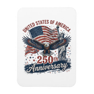USA 250th Anniversary Bald Eagle Statue of Liberty Magnet