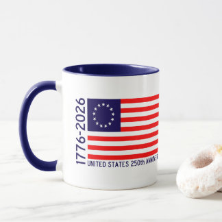 USA 250th Anniversary Betsy Ross Flag Mug